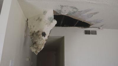 Tenant living in an apartment with caved-in ceiling faced with eviction