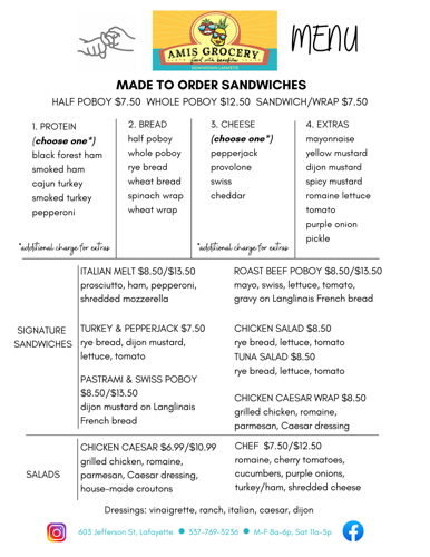 Amis Grocery Menu - 1